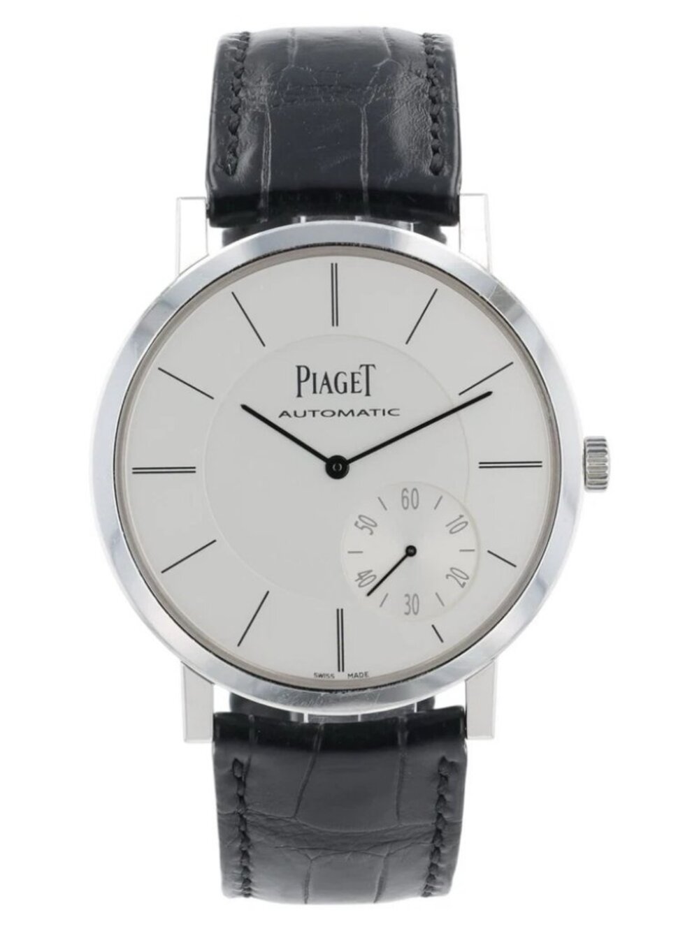 Piaget Altiplano White Dial 18k White Gold Automatic Movement Mens Watch